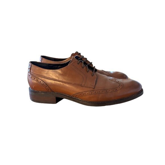 Cole Haan Grand Series Leather Wingtip Derby Brown British Dress Shoes 11.5 M - Picture 2 of 11